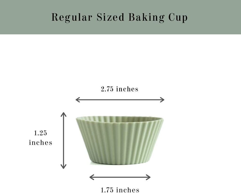 The Silicone Kitchen Reusable Silicone Baking Cups - Dishwasher Safe, BPA Free ((White,Dusty Blue, Sage Green, Navy), Standard)