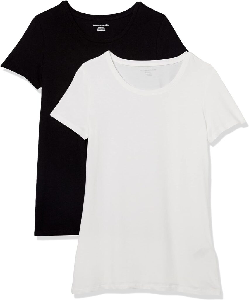 Amazon Essentials Womens Classic-Fit Short-Sleeve Crewneck T-Shirt, Multipacks