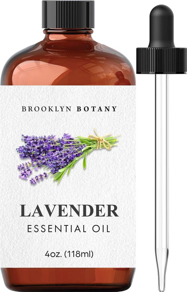 Brooklyn Botany Lavender Essential Oil – 100% Pure and Natural – Therapeutic Grade Essential Oil with Dropper - Lavender Oil for Aromatherapy and Diffuser - 4 Fl. OZ