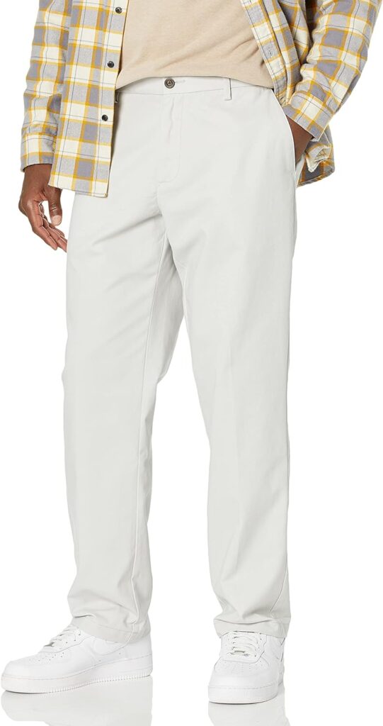 Amazon Essentials Mens Classic-Fit Wrinkle-Resistant Flat-Front Chino Pant (Available in Big  Tall)