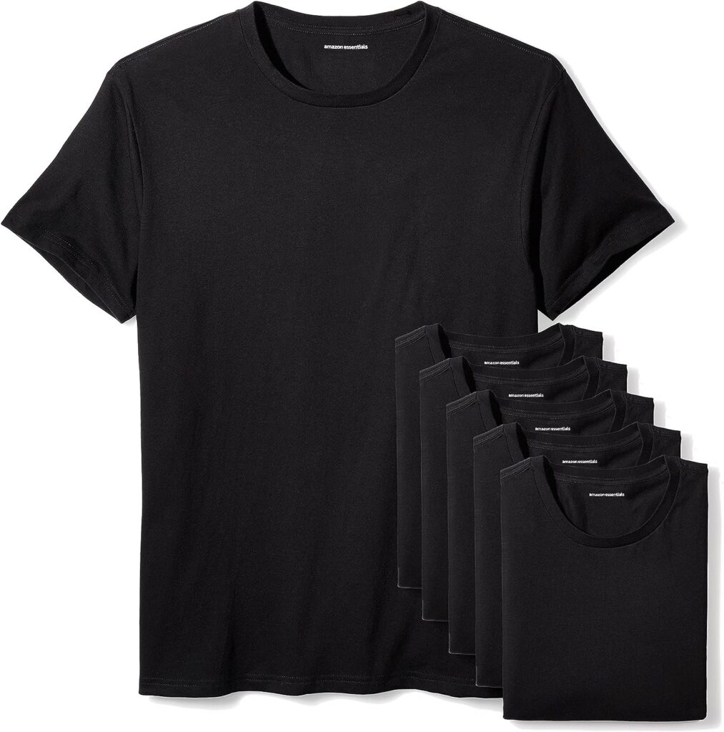Amazon Essentials Mens Crewneck Undershirt, Pack of 6