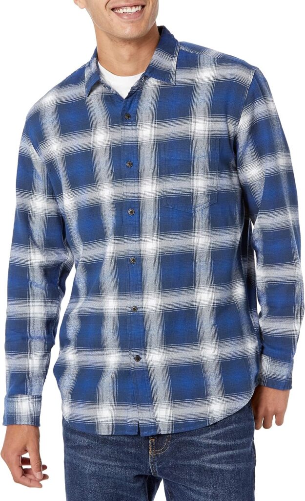 Amazon Essentials Mens Long-Sleeve Flannel Shirt (Available in Big  Tall)