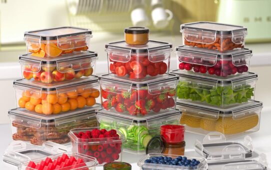 Product Comparison: Food Storage Containers, Pasta Strainer, Glass Meal Prep Containers, Sink Splash Guard, Spice Rack, Sink Caddy, Olive Oil Dispenser, Cutting Boards