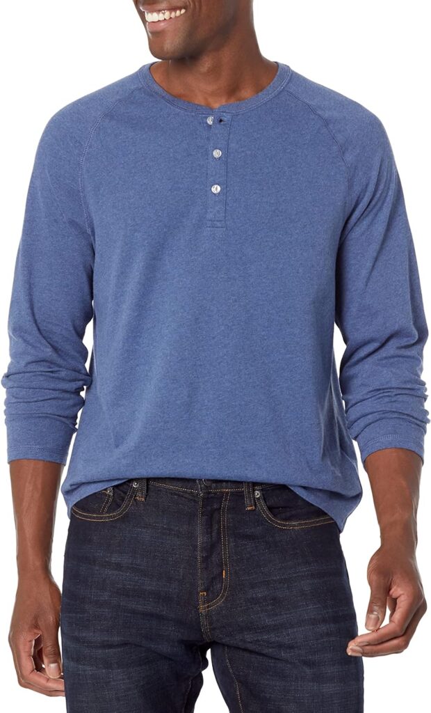 Amazon Essentials Mens Regular-Fit Long-Sleeve Henley Shirt (Available in Big  Tall)
