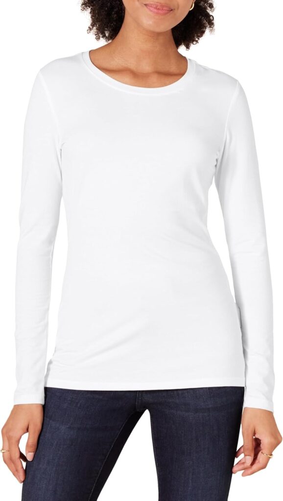 Amazon Essentials Womens Classic-Fit Long-Sleeve Crewneck T-Shirt (Available in Plus Size)